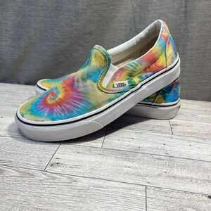 VANS Tie Dye Canvas Slip On Shoes Women's 8  Men's 6.5